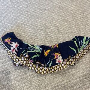 Trina Turk Tropical Print Ruffle Swim Top